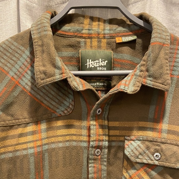 Howler Brothers Other - Howler Brothers Men's Plaid Flannel Shirt - Brown, Green, and Orange